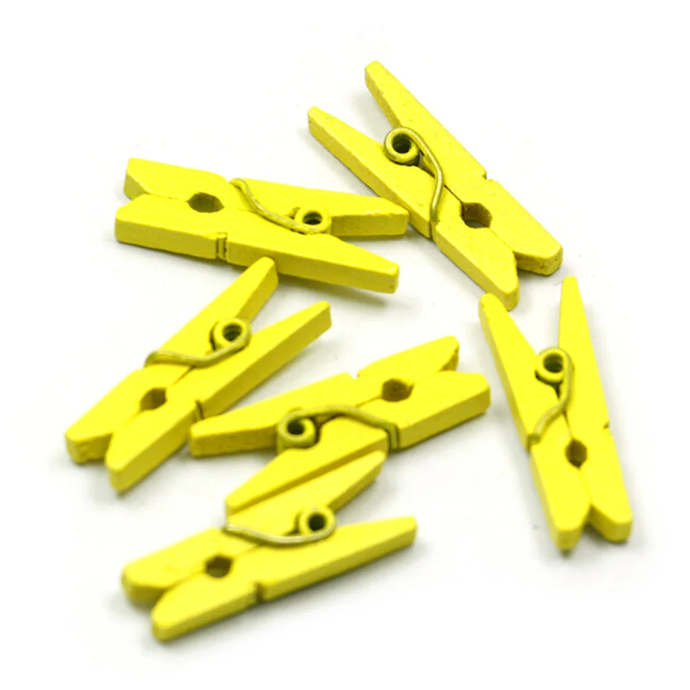 

20PCS Mini Colored Wooden Clips For Photo Clips Clothespin Paper Peg Pin Craft Decoration Clips Pegs Wedding Decoration