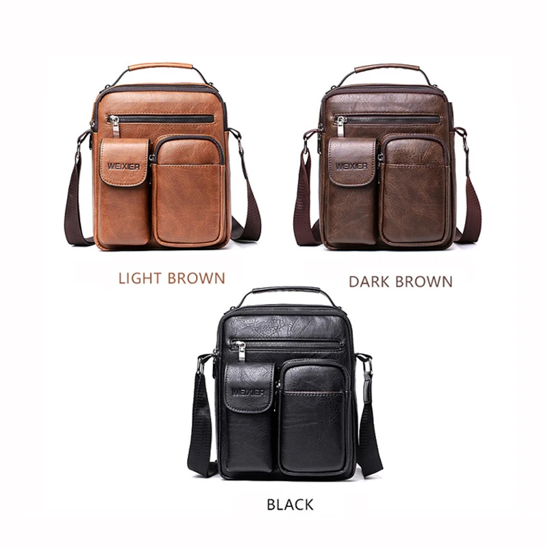 

Pu Leather Business Man Crossbody Bags Large Capacity Man School Bags Fashion Luxury Handbag 2020 Vintage Messenger Bag for Man
