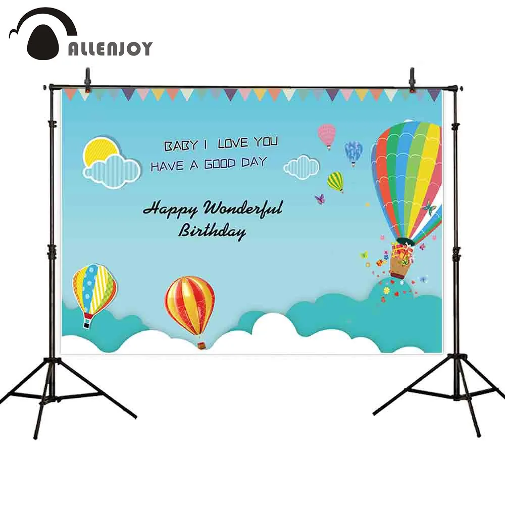 Allenjoy Baby Shower вечерние Шторы красочные премиум-класса воздушный шар с гелием флаги