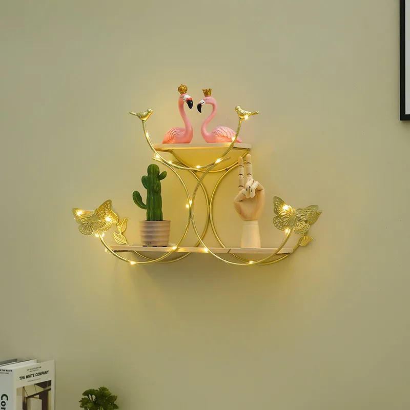 Деревянные золотые стеллажи для хранения подвесная декоративная коробка