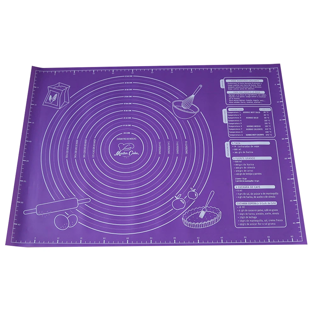 Силиконовый коврик для замеса теста со шкалой антипригарный кухонный инструмент