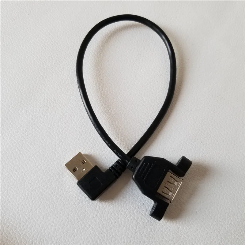 10 шт./лот 90-градусный прямой угол USB 2 0 A штекер-гнездо M/F винт Блокировка Панель