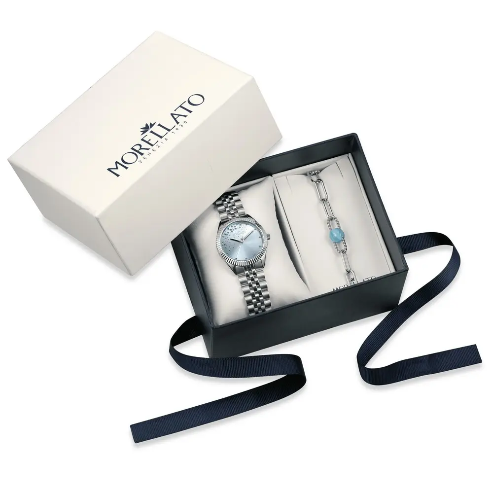 Наручные кварцевые часы Morellato MAGIA R0153165513 голубой циферблат стальной браслет |