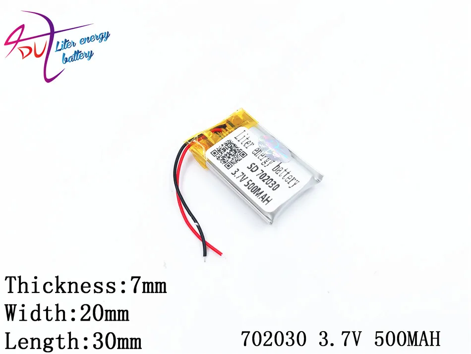 Литий полимерный аккумулятор Liter 3 7 в 072030 702030 500 мА · ч Mp3 Mp4 Mp5 Bluetooth Диктофон|3.7v lithium