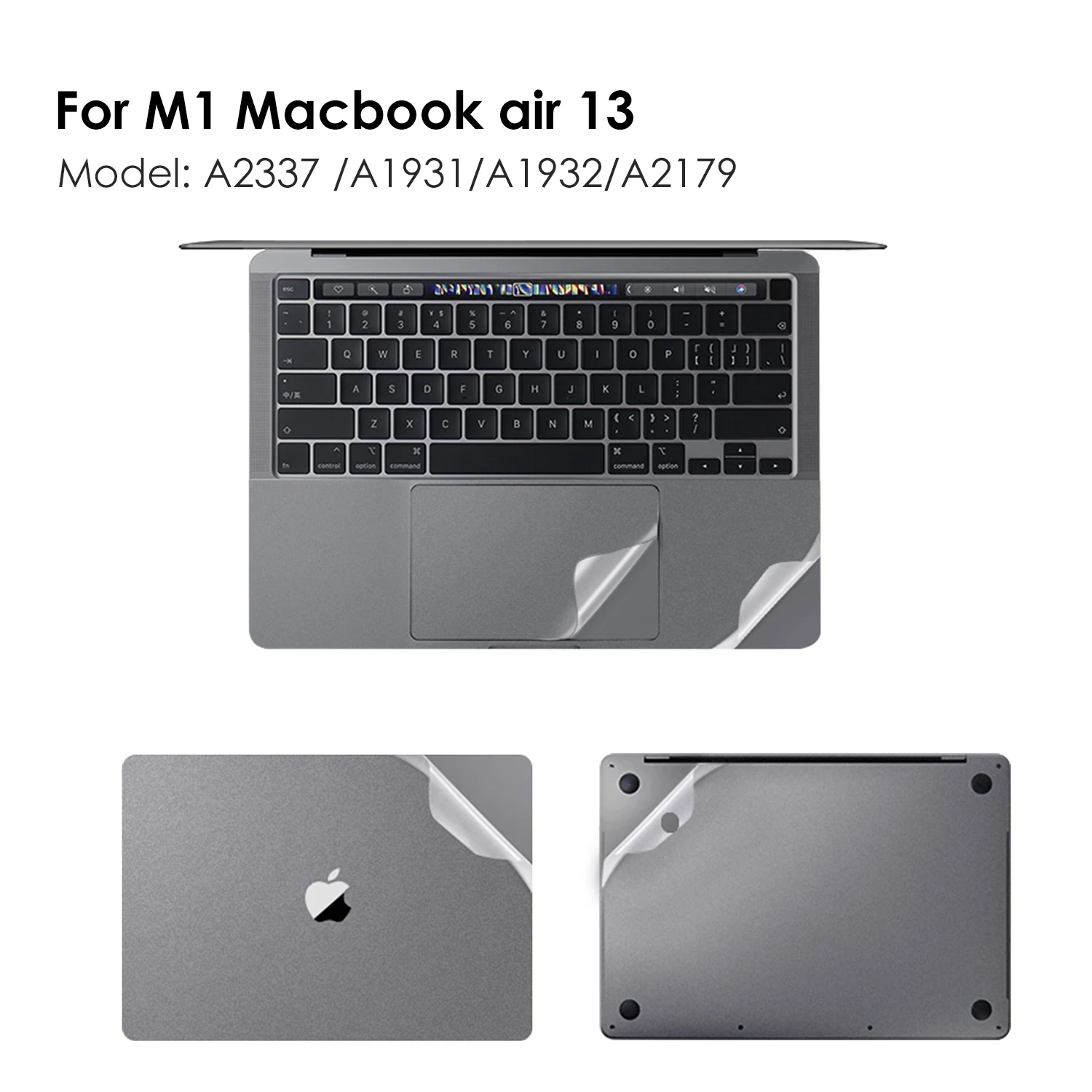 Наклейка на весь корпус для 2020 нового M1 MacBook Air 13 модели A2337 включает верхнюю +