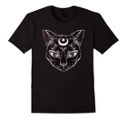 Новое поступление, футболка на каждый день для мужчин костюмы черная кошка Хэллоуин футболка Boho в неоготическом стиле love you футболка с рисунком тату