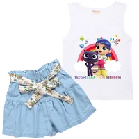 2 16y kids summer clothing sets true and the rainbow vest a line jeans shorts 2 piece set toddler girls sleeveless tees suits
