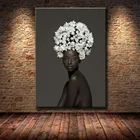 Цветы на голове холст настенные картины арт Плакаты и принта в африканском стиле женские Nordic искусство фотографии домашний Декор стены без рамки