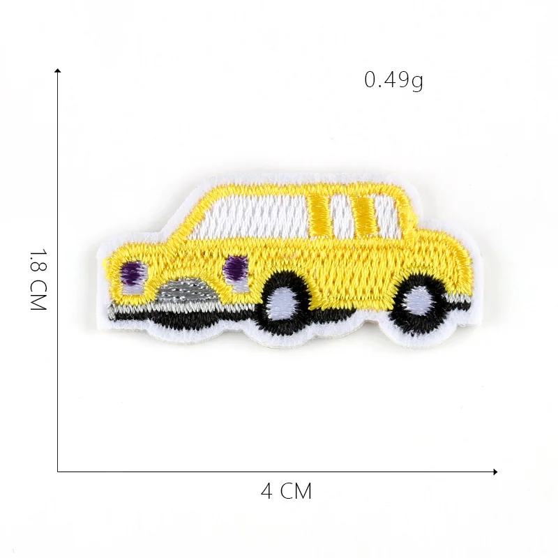 1-PCS-C-131 Нашивка в виде мультяшных машин для одежды, железная аппликация с вышитым поездом, милая нашивка в полоску, эмблема на ткани, аксессуары для одежды DIY@ G - Цвет: 1-PCS-C-131