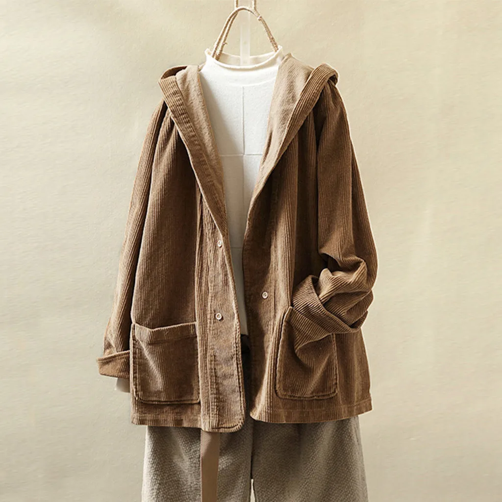 Модная горячая распродажа Повседневная Женская винтажная куртка с капюшоном и