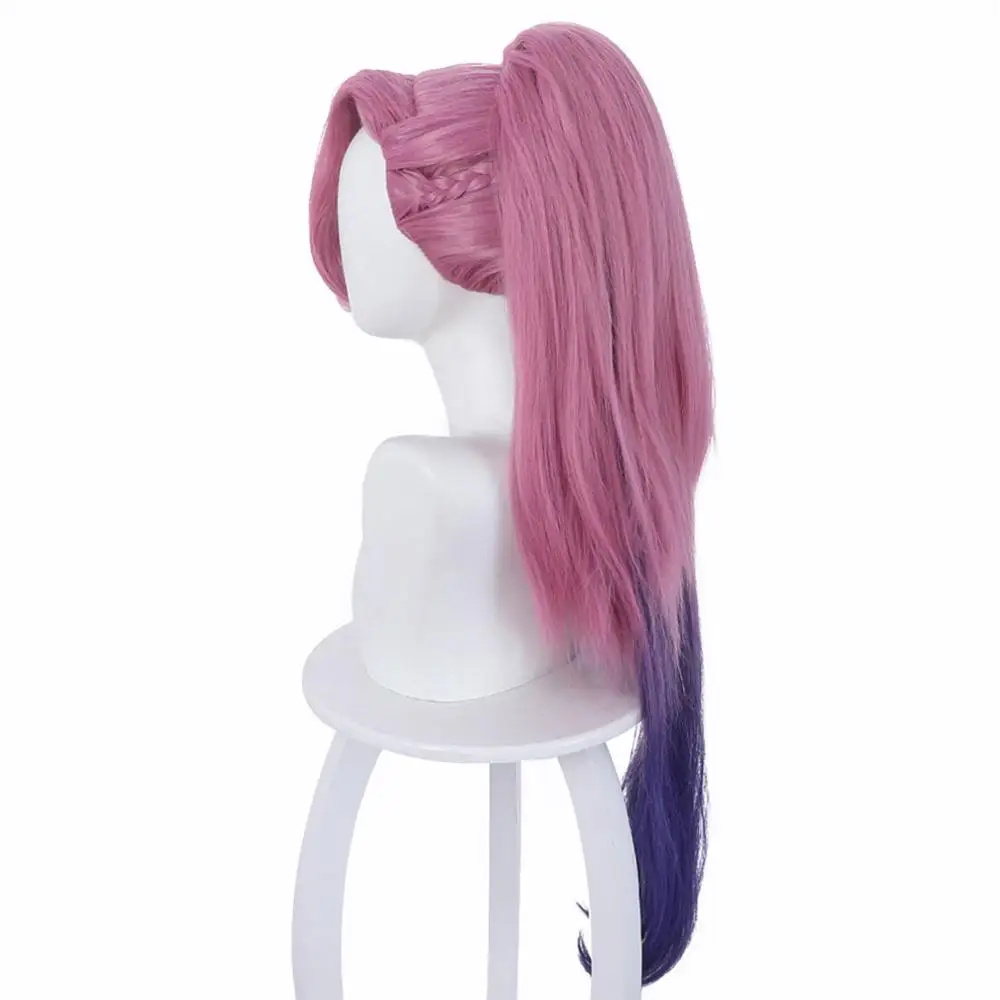 

Game LOL Seraphine Cosplay Wig Pink Mix Color Heat Resistant Synthetic Long Hair Party Wigs Halloween Carnival Costume