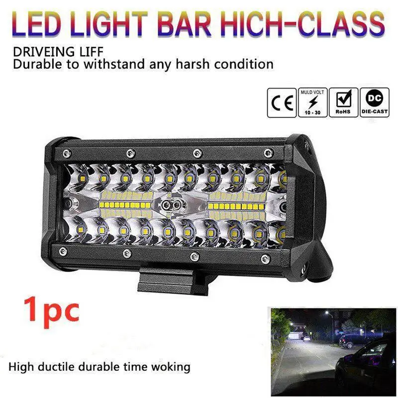 

1PC 7 Inch Car 400W 6000K LED Work Light Bar Flood Spot Beam Offroad 4WD SUV Driving Fog Lamp Accessories