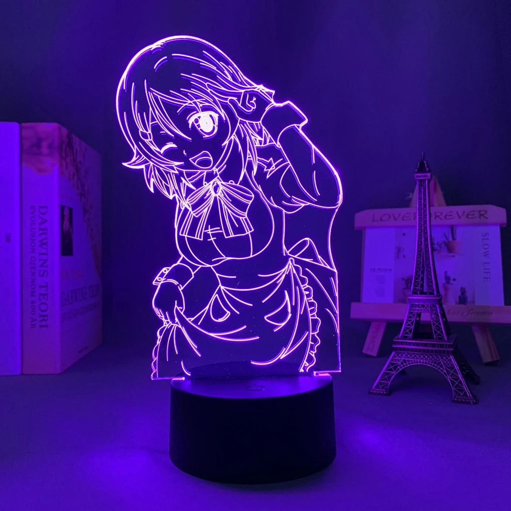 

Acrylic Led Light Anime Sword Art Online Lisbeth Figure for Bedroom Decor Nightlight Birthday Gift Room Led 3d Lamp Manga SAO