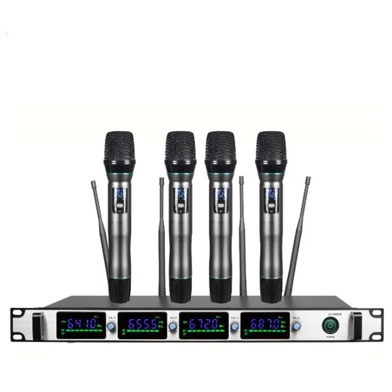 Профессиональный U сегмент FM One с четырьмя беспроводными ручными микрофонами