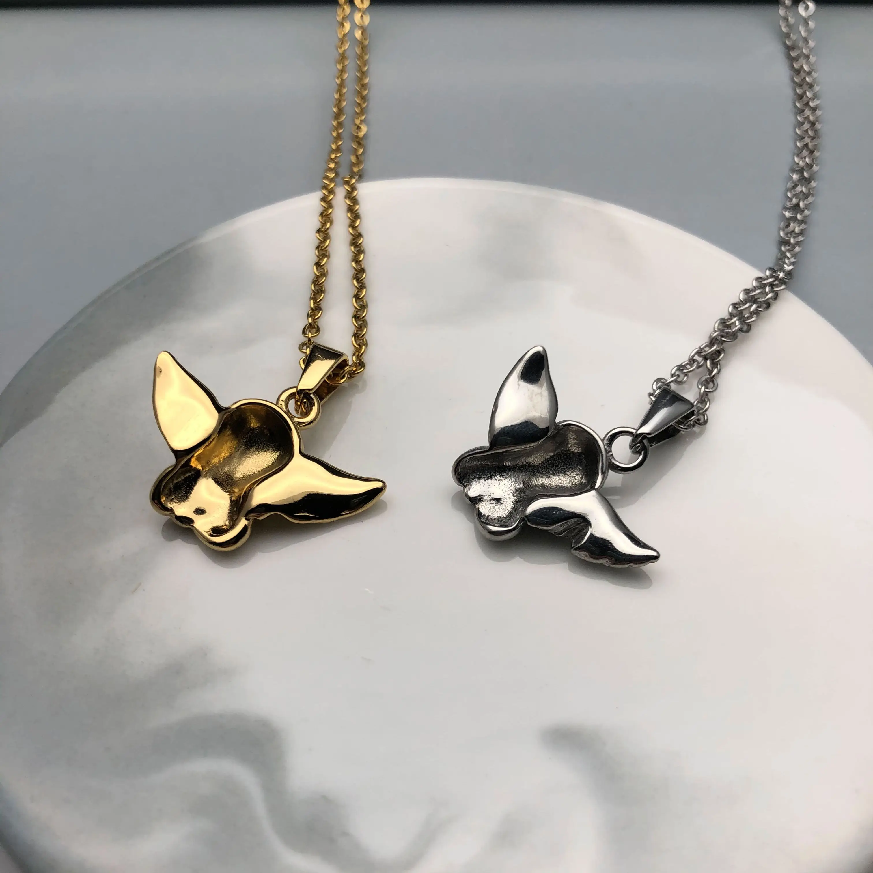 Золотое ожерелье в виде Ангела из нержавеющей стали ювелирные изделия стиле