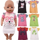 Бесплатная доставка, пижама с животными, платье для американской девочки 18 дюймов и 43 см, одежда для новорожденных, Nenuco, наше поколение, bebe Reborn