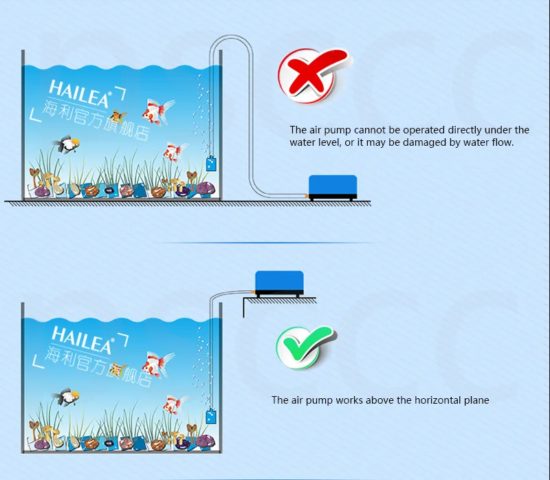 HAILEA кислородный аэратор с насосом аэрации аквариума супер тихий высокой