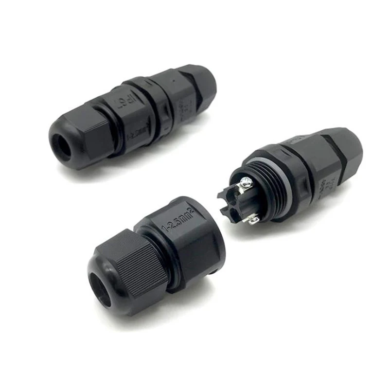 

1pc 2pin 3pin Cable Waterproof Connector IP67 450V 24A Male Female Outdoor Led Light Cable Connectors Junction Box