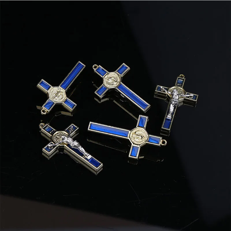 Религиозный крест Бенедикта позолоченный розальный медальон ручной работы