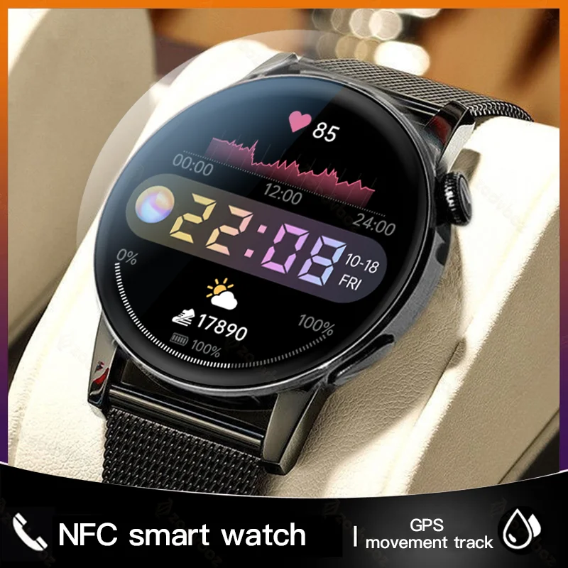 Новинка 2022 Смарт-часы с NFC мужские спортивные модные женские GPS-датчиком и