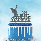 Персонализированный гитарист, топпер для торта на день рождения с именем на заказ, гитара для взрослых, украшение для торта на день рождения