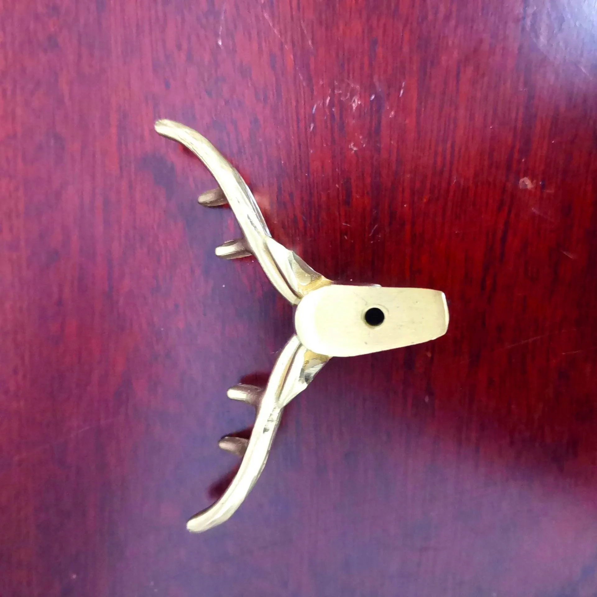 Американский голова оленя ретро стиль ручка твердая латунь золотой черный ящик