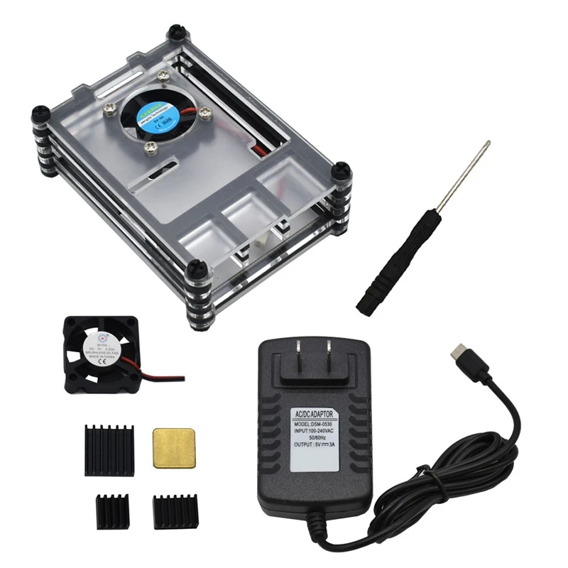 9 слоев акриловый чехол для Raspberry Pi 4 прозрачная коробка оболочка с охлаждающим