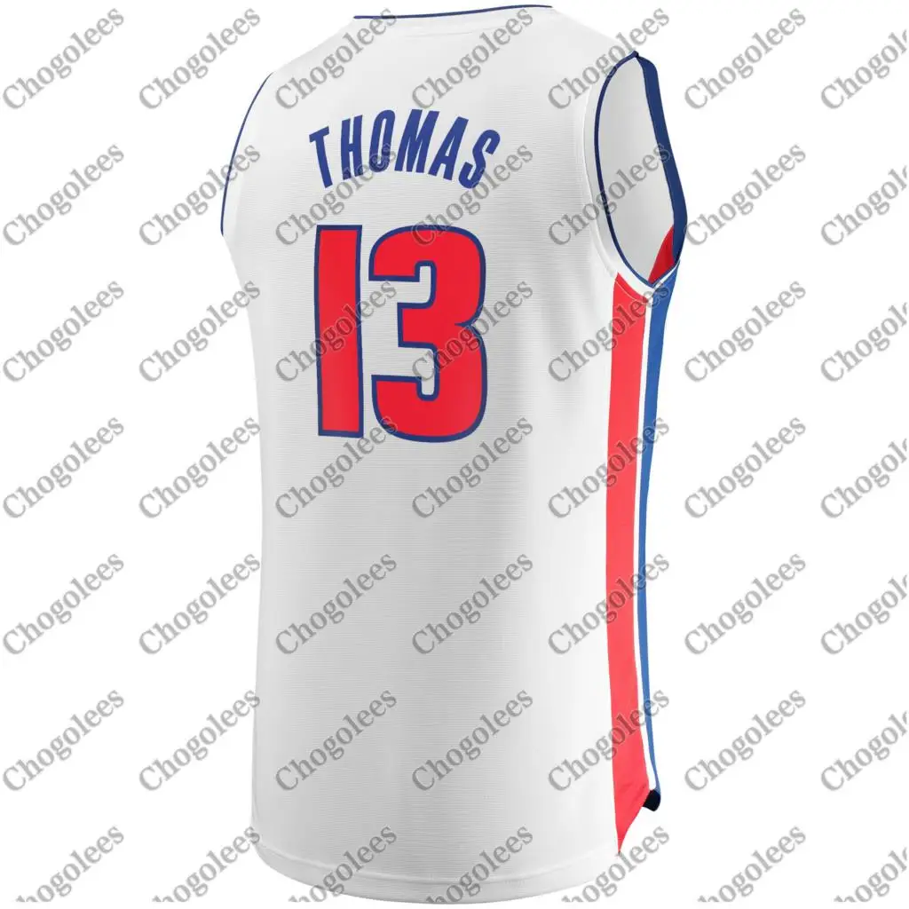 

Men Basketball Jersey Khyri Thomas Detroit Branded Fast Break Player Team Jersey Association Edition White
