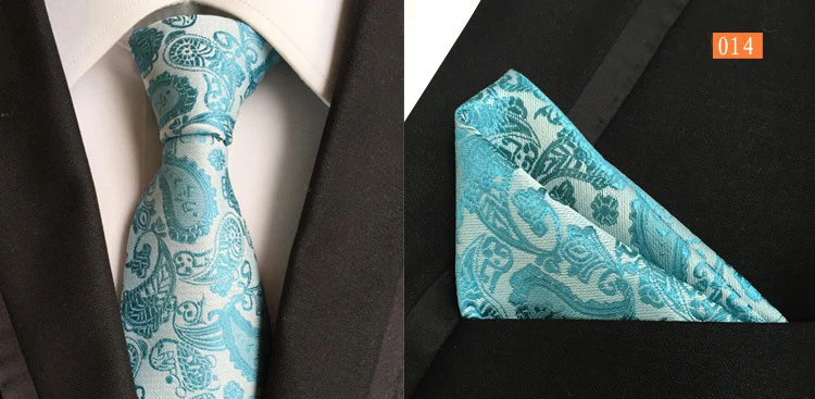 Ricnais Новая мода 8 см платок галстук набор Bule Красный Пейсли Полосатый шелковый галстук для мужчин бизнес Weddiong Формальные шеи галстуки