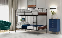 black bunk bed solid steel frame iron bed bunk bed kid twin size bed with ladder