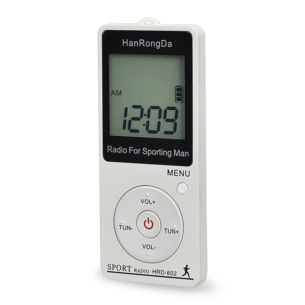 HRD-602 Mini FM/AM радио 400 мАч ЖК-дисплей портативный Радиоприемник Блокировка