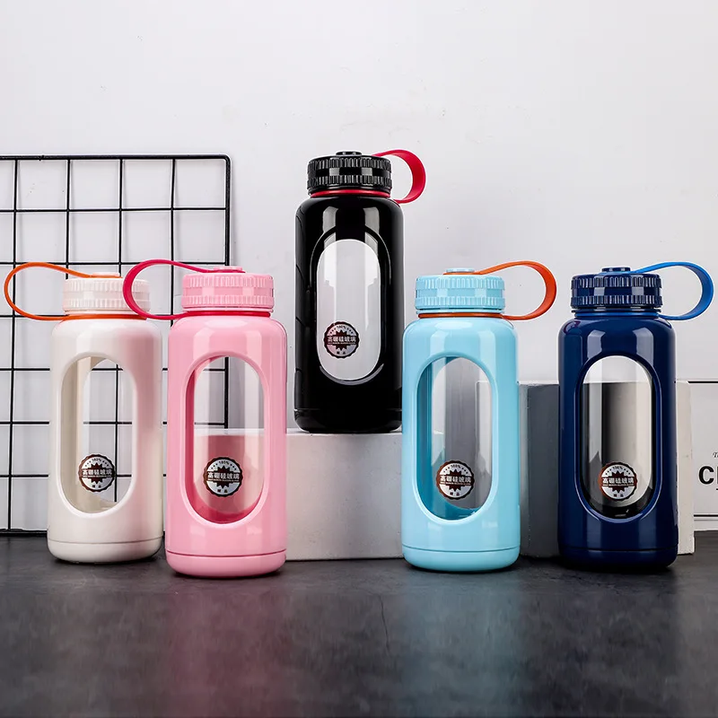 

750ML/1000ML Large Capacity Water Cup Glass Water Bottle With Filter Sports Bottle Simple Portable Travel Mug