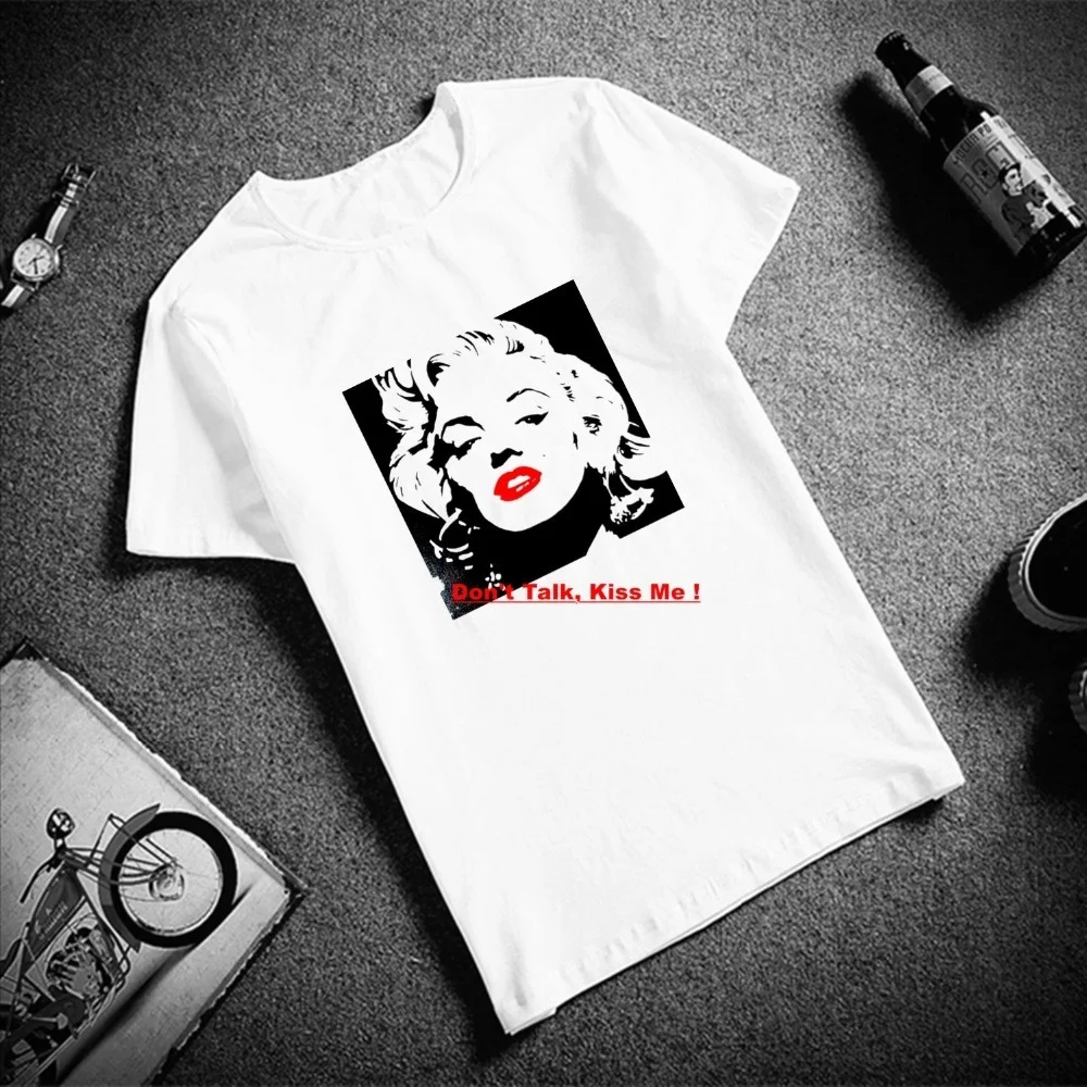 

Женская футболка, летняя, размер d, белая, хлопок, размера плюс, футболки, Мадонна, Поп Арт, Simplee, 90s, эстетическая, Kawaii, футболка, Y2k, Топ