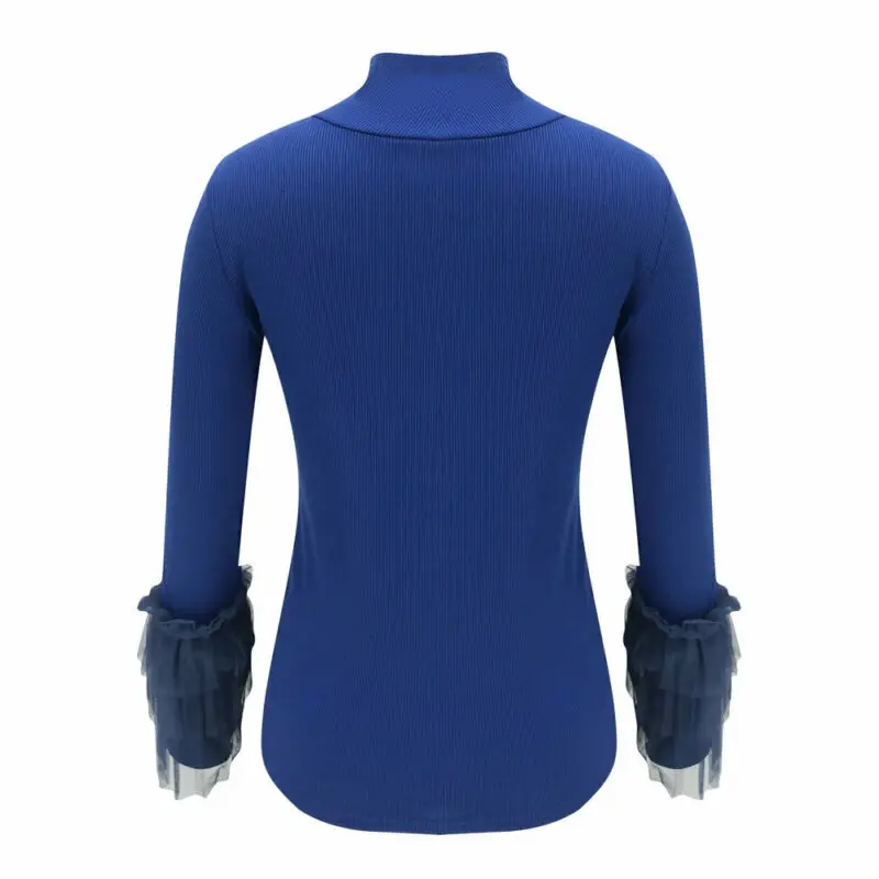 Женские трикотажные блузки с длинным рукавом облегающий джемпер пуловер