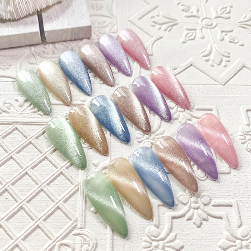 Новый клей для лака ногтей ледяной сквозь кошачий глаз дизайна переводной фольги