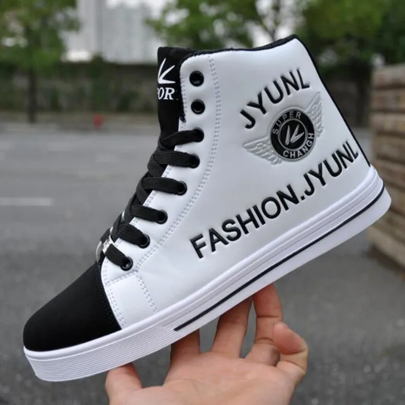 

Men's Brand High Top Fashion Leather Sneakers Trend Hot Sale Comfortable Man Casual Shoes Outdoor Non-slip Breathable Men Shoes