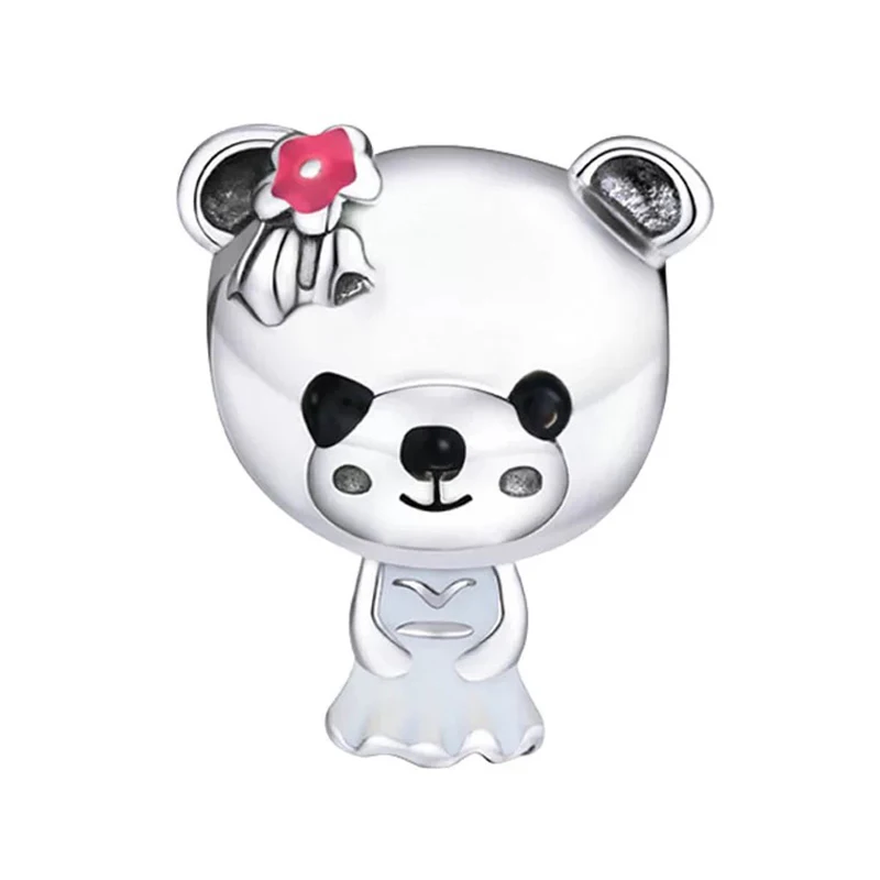 Бусины-подвески с изображением животных совы кота мыши лисы медведя лошади