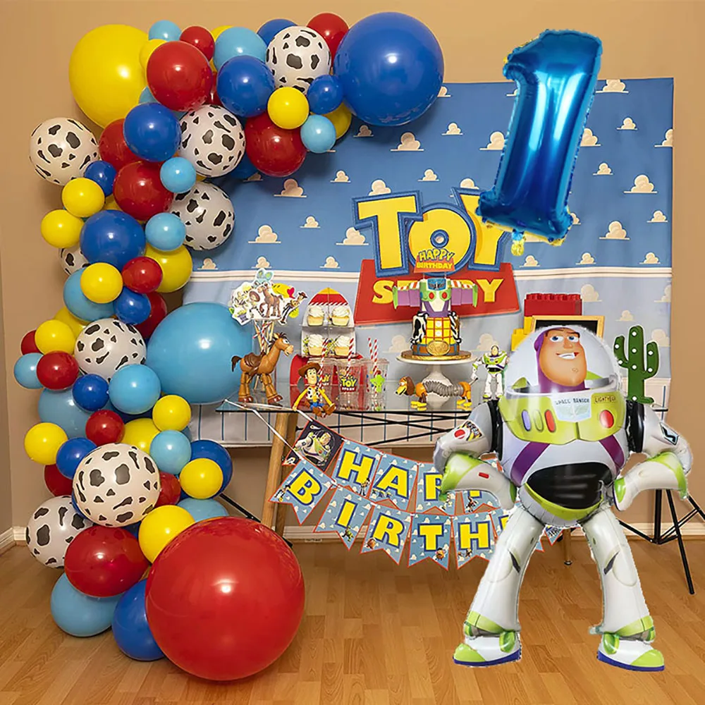 

Воздушный шар большого размера 3D Buzz Lightyear, фольгированные баллоны с гелием, украшение для дня рождения, товары для детского праздника, истор...