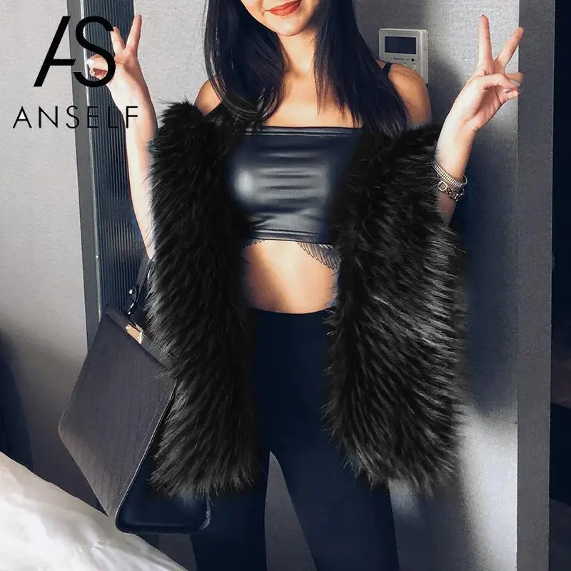 Модный женский шарф ANSELF из искусственного меха шаль с перекрестной передней