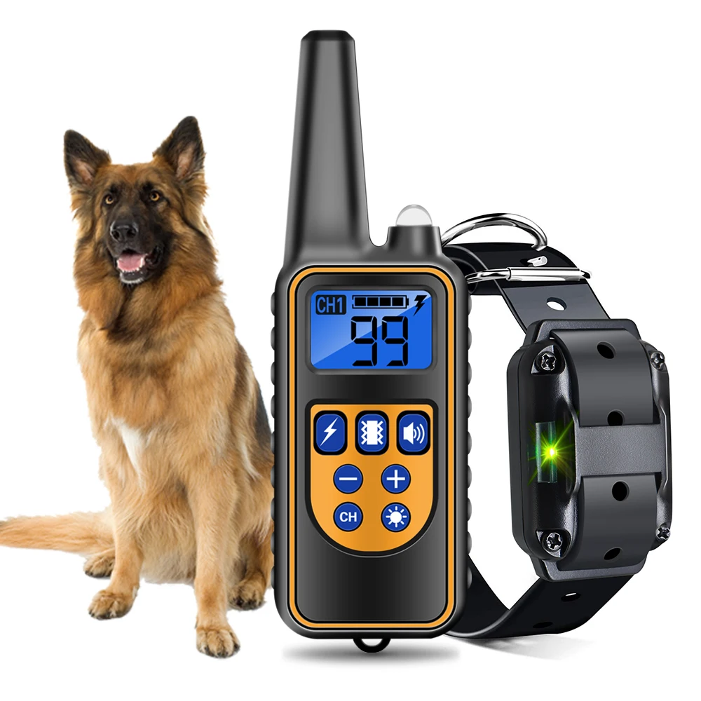 

800m Waterproof and anti-barking Rechargeable LCD Display Electric remote pet dog Training Collar