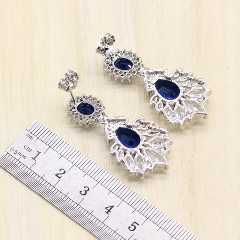 4 шт. комплект из колье серёг и кольца серебра 925 пробы|Ювелирные наборы| |