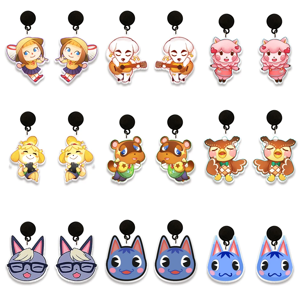 

Новые акриловые черные серьги-подвески с животными