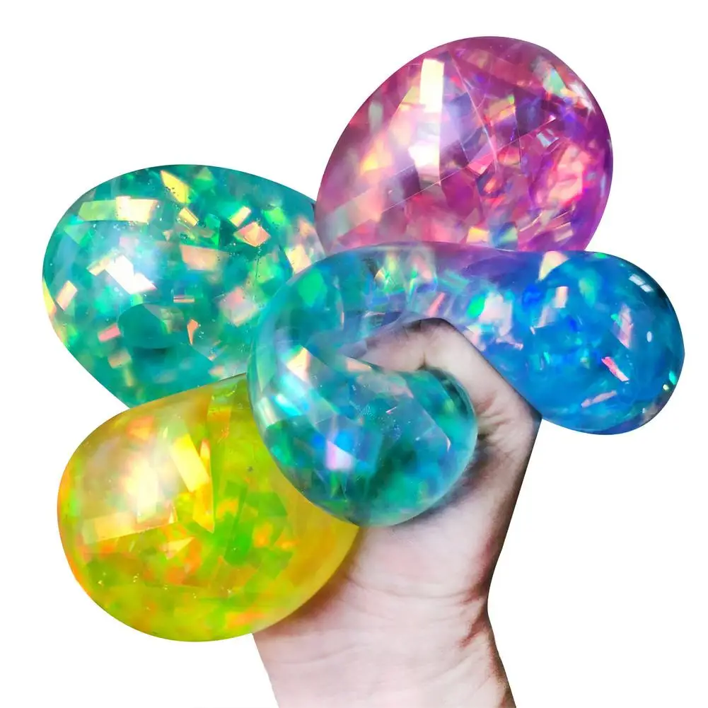 

New Fidget Balls Squeezing Balls Glitter Ball Soft Colorful Sensory Toy Decompression Balls Relieve Stress Toy Kids Gifts