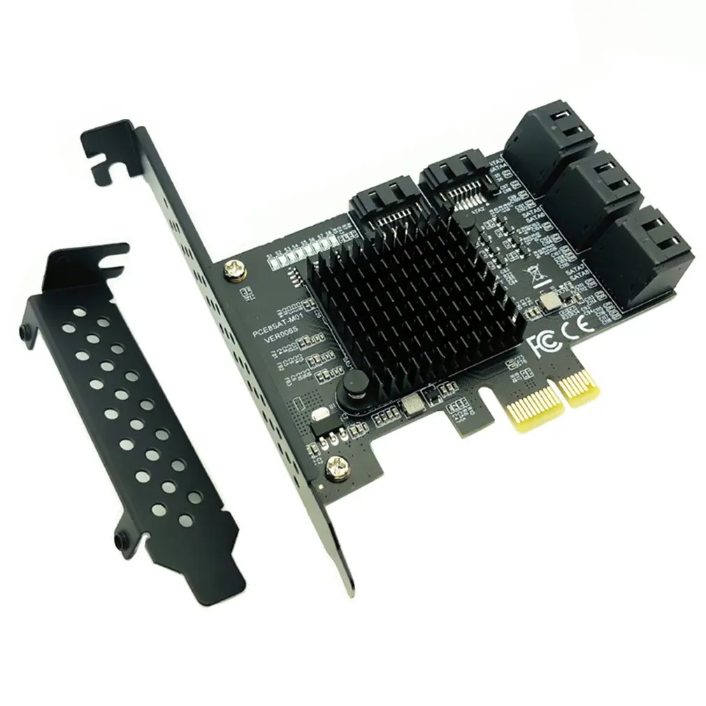 PCI-E To Sata3.0 8 Ports Extension Adapter Card Graphics Card Cable Plug And Play Computer Accessories
