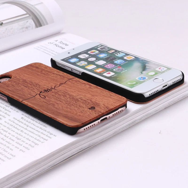 

Personalized Custom Text Name Monogram Initials Hard Wood Phone Case For iPhone 12 11 Pro Max 6S XS Max 7 7Plus 8 8Plus 5 X XR