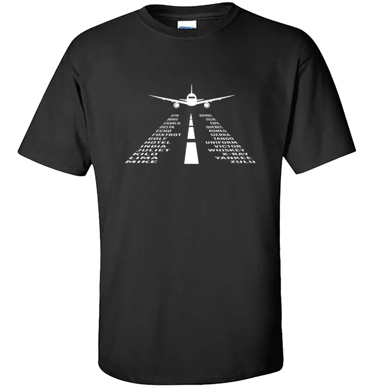 

Airplane Phonetic Alphabet Pilot Cessna Tshirts Father Larger Size Pure Cotton Men T Shirt Camisa Wholesale Casual Tee-Shirt Man