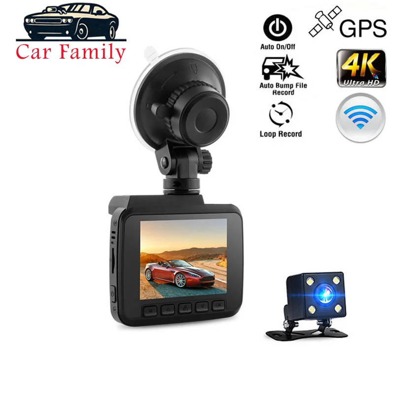 Видеорегистратор Novatek 2160 4K Super HD 96660 P встроенный Wi-Fi GPS двойной объектив ночное