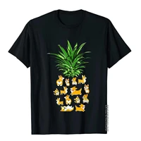 lovely and funny dogs corgi pineapple t shirt europe top t shirts newest cotton men tops shirt