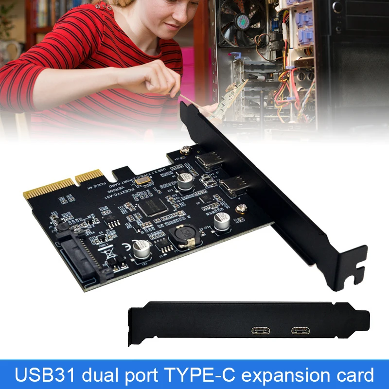 

Новая популярная Расширительная Плата Usb 3,1 Type C Pcie, контроллер Pci, концентратор для настольных ПК 10 Гбит/с