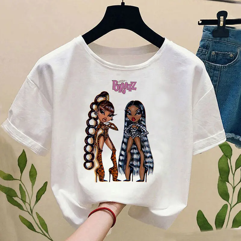 

Women 2021 Summer Cartoon Letter Print T Shirt Clothes Graphic Tee Casual Harajuku Top Short Sleeve Tshirt Female Tee T-Shirt